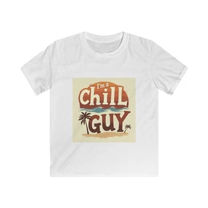 Kids Chill Guy Tee, Kid's Graphic Tee, Summer Shirt, Casual Wear, Beach [...] - Picture 1 of 7