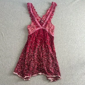 Free People Intimately Dress Floral V-Neck Mini Women’s Size XL TG - Picture 1 of 6
