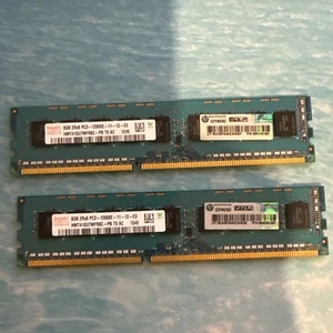 16GB (2x8GB) 2Rx8 Hynix PC3-12800 ECC UDIMM DDR3 1600MHz HMT41GU7BFR8C-PB - Picture 1 of 3