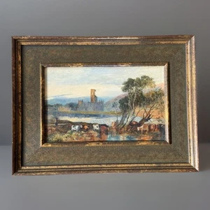 Antique Framed Painting, Kirkstall Abbey Yorkshire Marmäduke A. Langdale 1901 - Picture 1 of 10