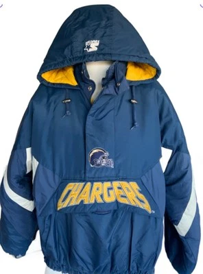Jaqueta acolchoada vintage San Diego Chargers NFL Pro Line Starter tamanho etiqueta grande - Imagem 1 de 4