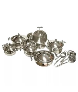 Batteria Pentole 18 Pz. Bavaria Collection Elegance Acciaio Inox 18/10 Induzione - Foto 1 di 1