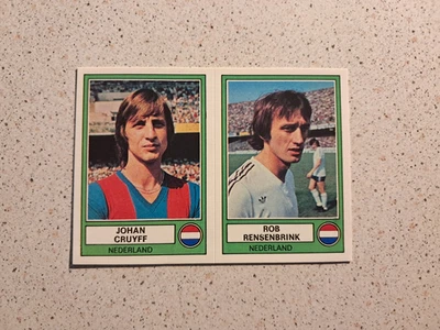 Image rare PANINI EURO FOOTBALL 78 #182 A-B Johan CRUYFF et Rob RENSENBRINK - Photo 1/2