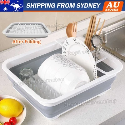 10L Collapsible Dish Drainer/Drying Dish Rack/strainer Caravan Cups Plates - image 1 of 4