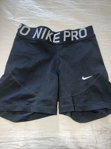 Womens Nike Pro Shorts M Black Athletic Gym Workout Biker Compression 4.5” - Picture 1 of 5