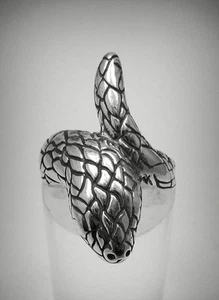 Extravagant Sterling Silver Ring Solid 925 Snake Perfect Quality Handmade - Picture 1 of 5