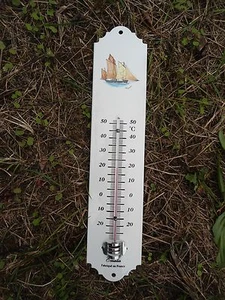 thermomètre émaillé Jardin Maison voilier bateau Neuf émail véritable Fab France - Imagen 1 de 2