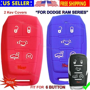 Funda protectora de silicona 6B con llavero de entrada para camioneta Dodge Ram 1500 2020-2023 llave - Imagen 1 de 6