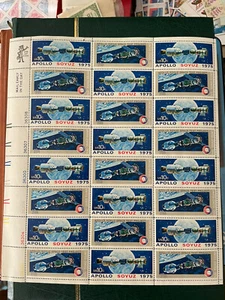 SFSTAMPS US Scott 1569-1570 Apollo Soyuz Space Sheet of 24 Stamps 1975 MNH - Picture 1 of 2