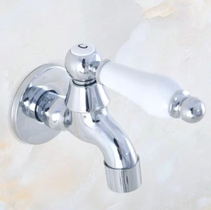 Wall Mounted Polished Chrome Kitchen/Garden Basin Sink Faucet Mop Pool Faucets - Picture 1 of 7