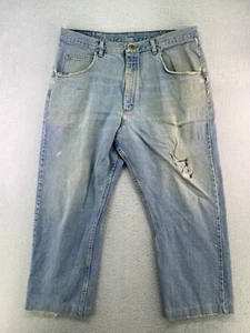 VTG Wrangler Silver Edition Mens 38x27* Altered Stone Wash Distressed Straight - Picture 1 of 12