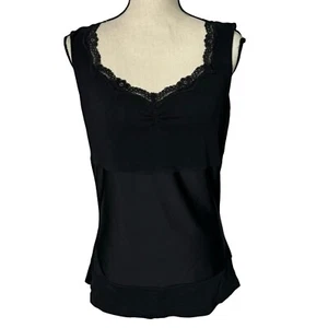 Jockey Tank Top XXXL Tall Black Compression Lace Trim V Neck - Picture 1 of 9