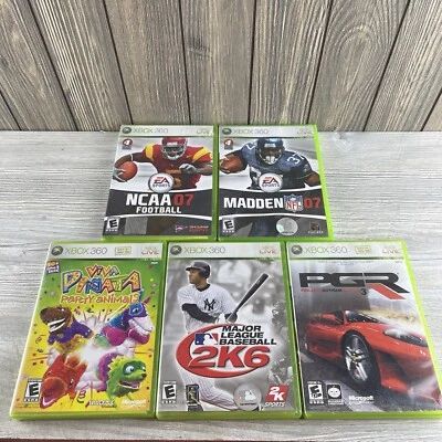 Lot of 5 Microsoft Xbox 360 Video Games Madden 07, NCAA 07 Football,PGR 3 Tested - Image 1 of 4