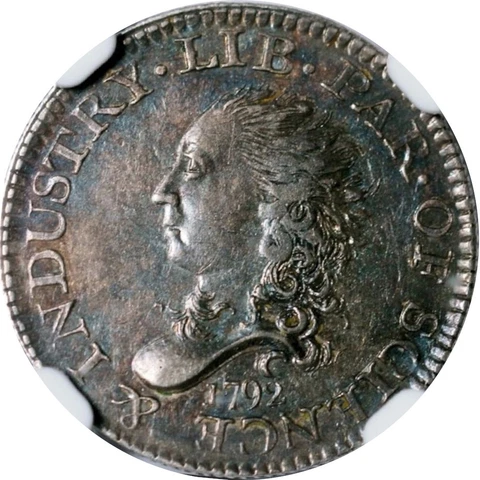 1792 H10c Half Disme - 1st Official U.S. Coin - NGC MS63 Cover