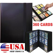 360 Card Pocket Binder with Elastic 9 Pocket Trading Cards Album Folder-Black US