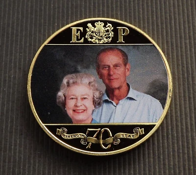 Gibraltar 2021 1 Crown Platinium Wedding Golden Decate Gold Plated Proof C9600 - Image 1 of 2