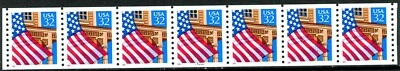 Flag Over Porch PNC7 W/A Red 1995 Low Gloss Gum Scott’s 2913 MNH PL 45444 - Image 1 of 2