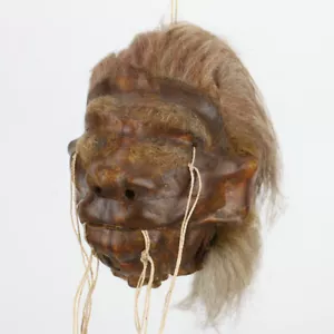 ¡Réplica! Colgante de espejo cabeza retráctil Shrunken Head Tsantsa Ecuador Jivaro decoración - Imagen 1 de 2
