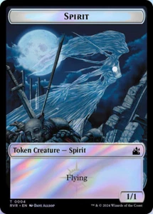 Elf Knight // Spirit (0004) Double-Sided Token 15//4 MTG RVR NM Foil - Picture 1 of 2