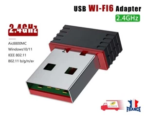 MINI CLE WIFI 6 USB Adaptateur Sans Fil Dongle Réseau Wireless 802.11n/g/b - Imagen 1 de 8
