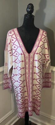 NICOLES CLOSET NUEVO CON ETIQUETAS Bajo Cuello en V Botón Espalda Suéter Vestido Talla 1X Foto 1 de 4