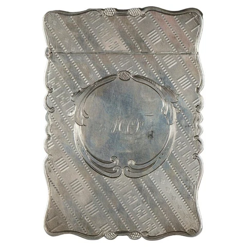 Antique Victorian Sterling Silver Calling Card Case circa 1890, 1.94 TO Cover