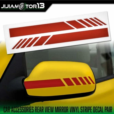 Red Fit For Car Accessories Rearview Mirror 5D Sticker Vinyl Stripe Decal L+R - Image 1 of 4
