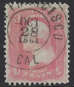 US Scott # 64 - Sound - 2 PF Certs - S.O.N. San Franscisco 1861 Ccl. (P-20) - Picture 1 of 4