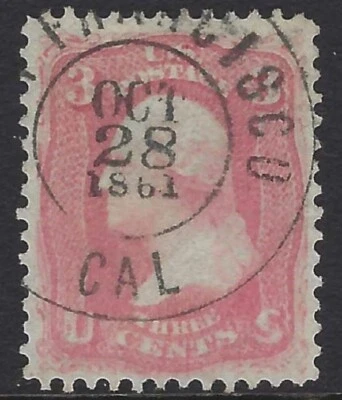 US Scott # 64 - Sound - 2 PF Certs - S.O.N. San Franscisco 1861 Ccl.      (P-20) - Image 1 of 4