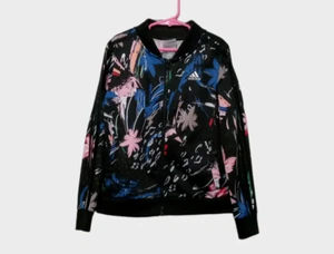 Adidas Girls Floral Print Lightweight Jacket Size M (10/12) - Picture 1 of 4