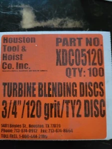 Houston Tool XDC05120 Box Of 100 Turbine Blending Discs 3/4" 120 Grit Type 2 - Bild 1 von 2