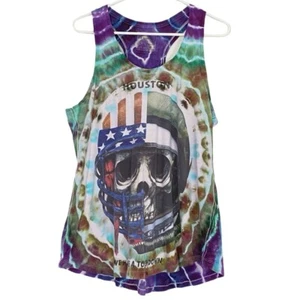 All Saints Geode Tie Dye Tank Top Shirt Womens Size Large Skull Print Handmade - Picture 1 of 9