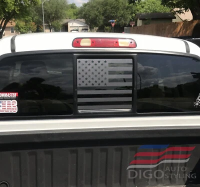 2007 - 2020 年丰田苔原中窗美国国旗贴花贴纸哑光 Blk — 第 1/3 张图片