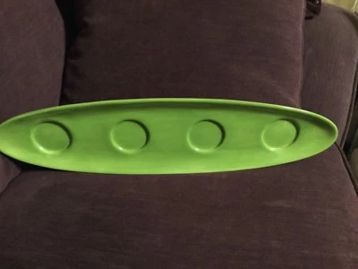 EUC POTTERY BARN SAUSALITO COLORFUL SERVE GREEN SALSA TRAY 5.5 x 21.5 IN. - Image 1 of 4