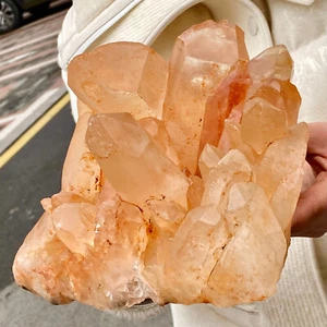 11.08LB Coarse healed specimen of large natural red transparent quartz crystal - Picture 1 of 12