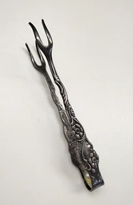 Pinze vintage Nils Johan Svezia piatto argento zucchero nips oliva sottaceto antico 4" - Foto 1 di 10
