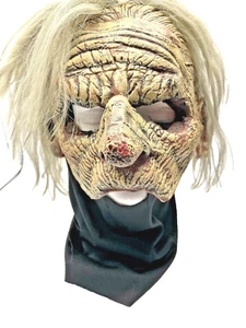 Vintage The Paper Magic Group Halloween Maske graue Haare große Nase gruselig Mann - Bild 1 von 9