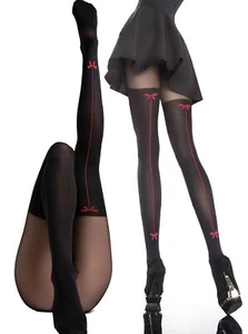 Mock Suspender Stockings Tights Fiore CANELLA 40 Denier size S - XL - Picture 1 of 8
