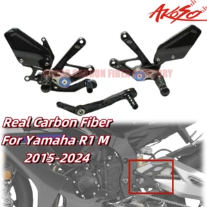 Real Carbon Fiber For Yamaha R1 / M 2020-2024 Rearset Foot Peg Footrest Aluminum - Picture 1 of 7