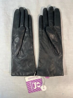 Nuevos guantes de cuero Grandoe para mujer de cuero negro forrados en cachemir - talla 8 Foto 1 de 2