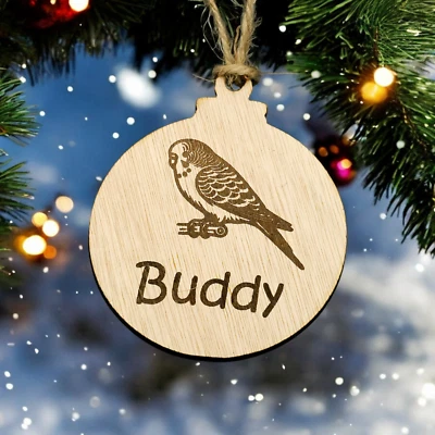 pet loss bereavement memorial - Christmas Gift Personalised Budgie Bird Name - Image 1 of 4