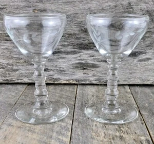 2 Anchor Hocking FAIRFIELD WHEAT liquor cocktail glasses  4 ball stem 4.75" USA - Picture 1 of 8