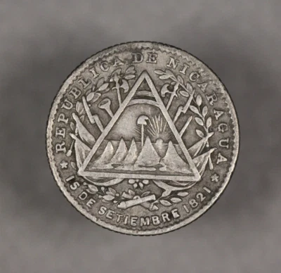 1887 Nicaragua Silver 5 Centavos - Image 1 of 2
