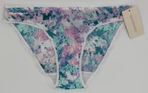 NWT OnGossamer 023150 "Printed Hip" Mesh, Low Rise Bikini, Blue / White, L - Picture 1 of 5