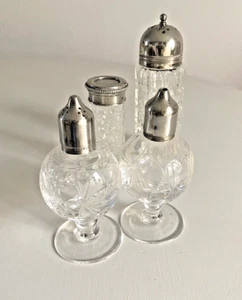 Vintage cut glass/silver plate salt and pepper by Royal Brierley + 2 others - Picture 1 of 12