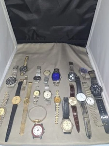 Large Lot Mens And Womwens Watches 21 Pcs Timex Fossil Stanley Geneva Invicta... - Picture 1 of 8