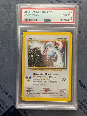 Pokémon TCG Lugia 9/111 Neo Genesis Unlimited Holo PSA 8 - Image 1 of 2