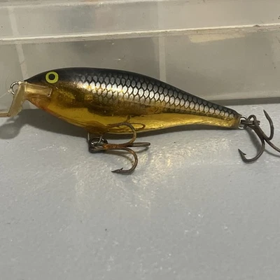 Rapala Shallow Shad Rap SSR-5 SG Gold/Black Silver Plated Ireland  2.5 Inches - Image 1 of 3