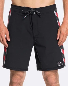 Pantalón corto Quiksilver para hombre 38 Speed Check 18" EQYBS04069 negro precio de venta sugerido por el fabricante 69,99 USD - Imagen 1 de 4