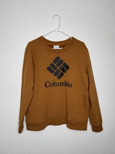 Felpa Columbia donna Lodge Crew trekking grafica marrone caramello tasche escursionismo - Foto 1 di 17